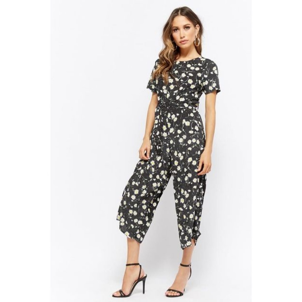 Motel floral short sleeve long jumpsuit